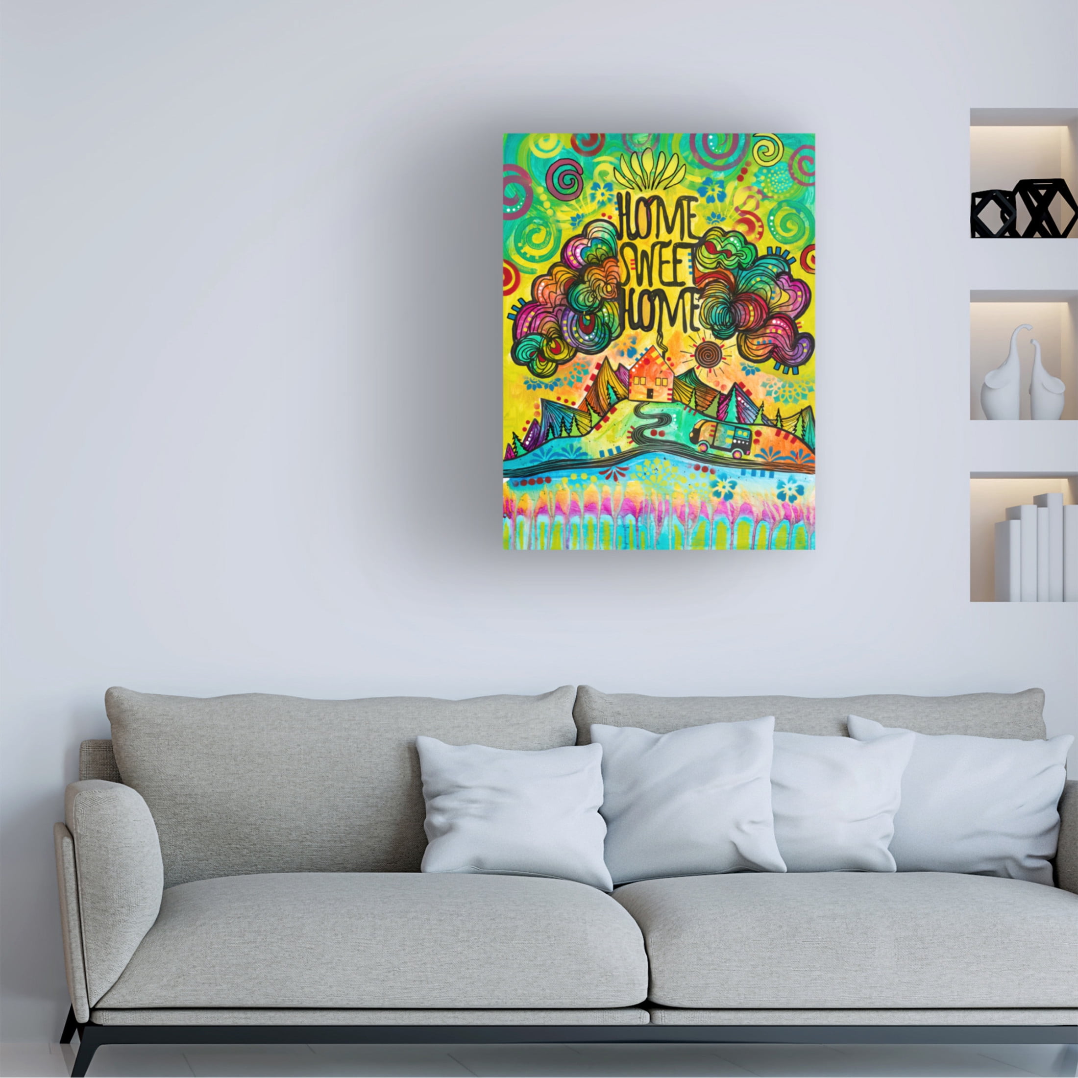 Canvas Wall Art - Dean Russo 'Home Sweet Home 2' Wall Art for Living Room, Bedroom, or Office Décor by Trademark Fine Art - 14 x 19 Inches