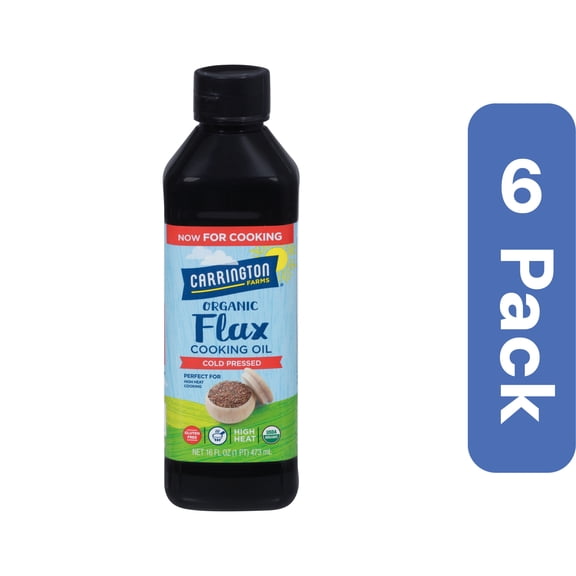 Carrington Farms Organic Flax Cooking Oil 16 fl oz (Pack of 6)