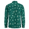 Christmas Snowflakes Long Sleeve Button Down Shirts for Men Casual