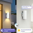 thumbnail image 3 of GCGAFUL 4-Pack Indoor/Outdoor Wall Light, 11 in. 2-Light Dusk to Dawn Sensor Rectangular White Up/Down LED Outdoor Wall Lantern Sconce, 3 of 11