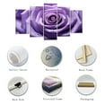 thumbnail image 5 of ZHONGYUTONG Purple Rose Canvas Wall Art 5 Pieces Blooming Flower Water Drops Painting Prints (8"x14"x2pcs 8"x18"x2pcs 8"x22"x1pcs), 5 of 6