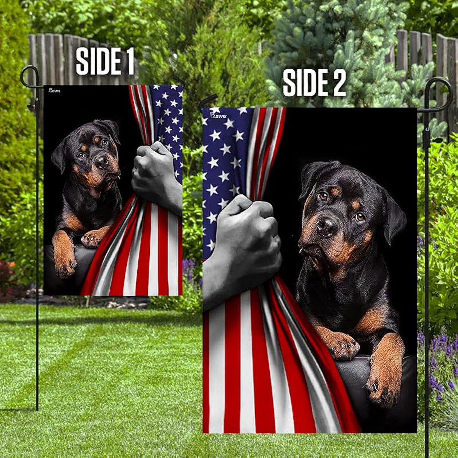 American Flag - Rottweiler Dog Lover American US Flag, 4th of July Decorations for Inside, Outside, Garden Flag USA Flags Premium Polyester, Decorative Indoor Outdoor Flag