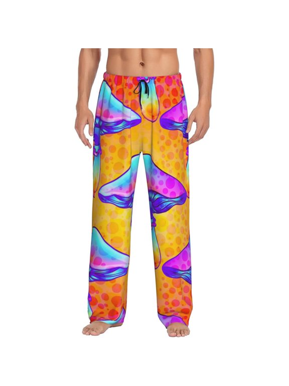 Hirioo Magic Mushrooms for Women's PJ Pajama Pants Sleep Pants Women's Home Trousers with Pockets,S-3XL-Small