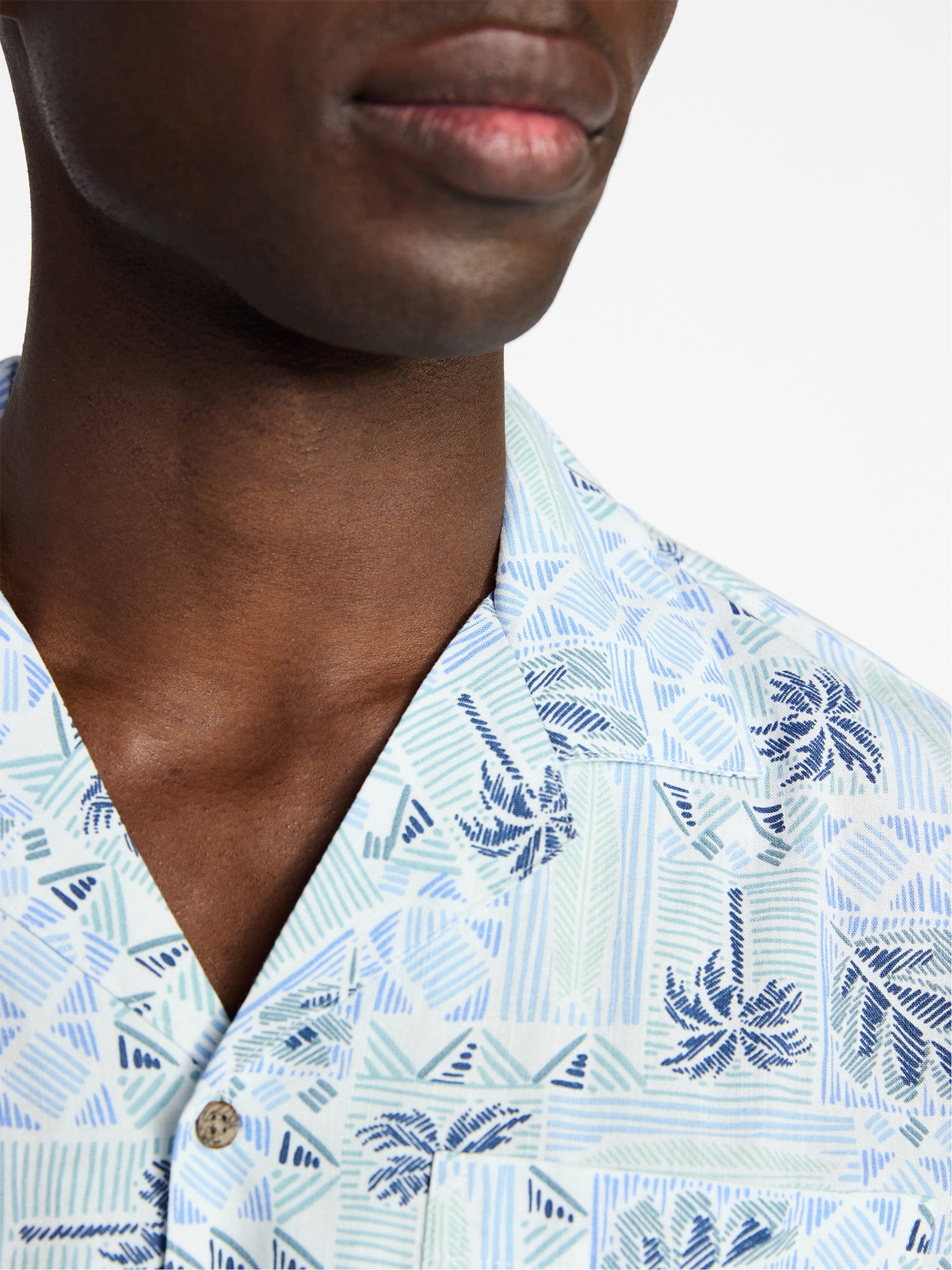 George Men's Relaxed Fit Linen Blend Camp Shirt with Short Sleeves, Sizes S-5XL, LT-3XLT