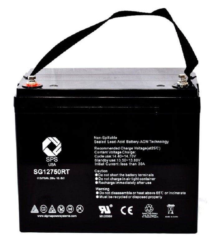 SPS Brand 12V 75Ah Replacement Battery for Hoveround Teknique XHD