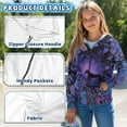 thumbnail image 6 of Uourmeti Art Flowers Design Horse Youth Athletic Sweatshirt Zip Up Hooded Long Sleeve with Pockets Sports Jacket for Gym Size 10-12, 6 of 7