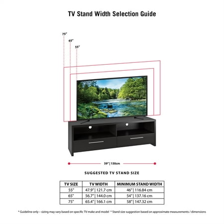 CorLiving - Fernbrook TV Stand with Drawers, for TVs up to 75" - Black Faux Wood Grain