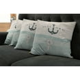 thumbnail image 5 of Ambesonne Nautical Throw Pillow Cover 4 Pack, Vintage Marine Anchor, 20", Seafoam Beige and Black, 5 of 5