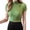 Green, variant on Tank Tops for Women Short Fashion Sleeve O Neck Solid Womens Blouse,Green,One Size