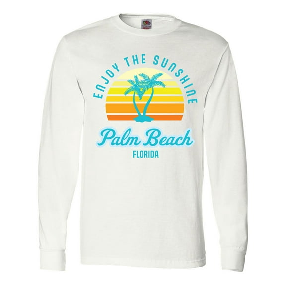 Inktastic Summer Enjoy the Sunshine Palm Beach Florida in Blue Long Sleeve T-Shirt