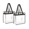 thumbnail image 1 of Approved Clear Plastic Tote Bags with Handles (12x12x6 In, 2 Pack), 1 of 5