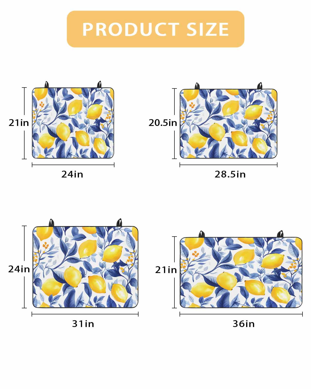 nqOlkjepod Large Induction Cooktop Protector Mat 36"x21", Summer Lemon Stove Top Covers for Electric Stove, Watercolor Yellow Blue Garden Floral Stove Burner Cover Mats, Glass Top Stove Cover