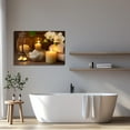 thumbnail image 2 of Zen Canvas Wall Art - Bathroom Wall Decor Lotus Candle with Black Stones Picture Meditation Relax Artwork for Spa Yoga Spiritual Room Decor Frame(12.00x18.00 inch), 2 of 6