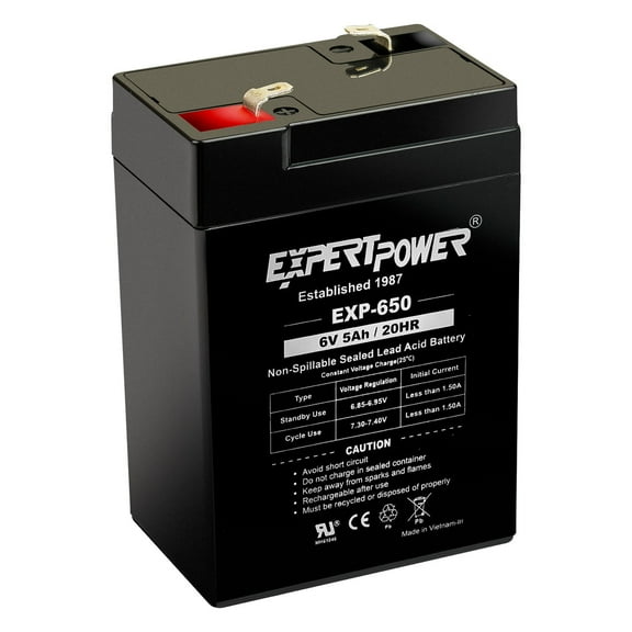 ExpertPower EXP650 6V 5Ah SLA Rechargeable Battery
