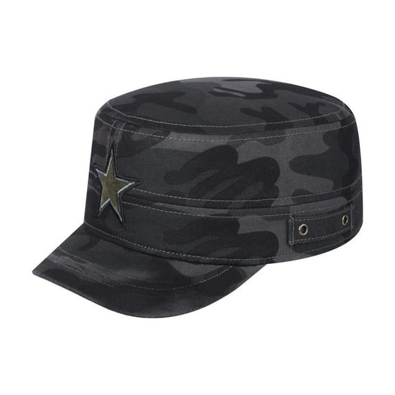 Unisex Embroidered The Star, Military Hat, Black Camo/Black Camo, Adjustable Fit