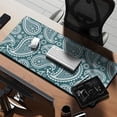 thumbnail image 2 of Long Mouse Pads for Desk,Teal Paisley Pattern Desk Mats on Top Of Desks, Desk Mouse Pad Extra Large with 3mm Non-Slip Base and Stitched Edge for Gaming,Office,Work,Home 35.4"x15.7", 2 of 6