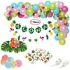 119pcs Hawaiian Party Decorations, Leyzan Premium Luau Party Supplies, Aloha Flamingo Pineapple Banner, Leaves, Hibiscus Flowers, Balloon Garland, Cocktail Umbrellas, Tattoos for Tropical Summer party
