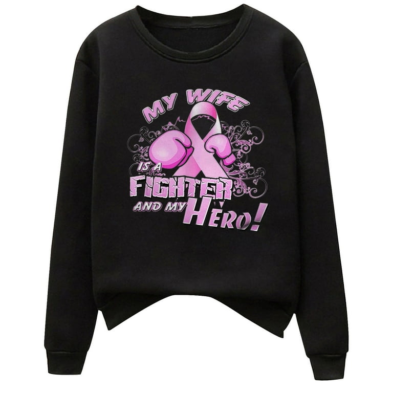 Brnmxoke Breast Cancer Gifts for Women 2023 Pink Long Sleeve Shirt - Women  Pink Ribbon Sweatshirts Pullover Tops 
