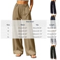 thumbnail image 3 of Inverlee Women's Front Seam Wide Leg Dress Pants Elastic High Waist Loose Business Casual Trousers Army Green XL, 3 of 8