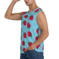 thumbnail image 3 of Balery Strawberries Men's Sleeveless Muscle Shirts Workout Tank Top, Moisture Wicking, Odor Protection-3X-Large, 3 of 8