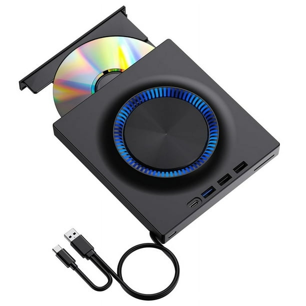 Unidad Óptica Externa USB CD Portátil Reproductor de DVD Quemador Tarjeta de Expansión Escritorio Externo Ordenador Portátil Grabación