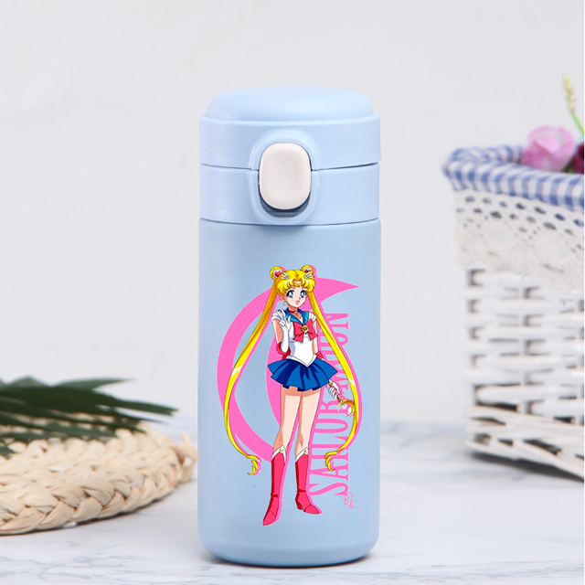 Pretty Guardian Sailor Moon-botella de agua deportiva portátil de gran capacidad para niños, taza térmica de acero inoxidable para beber, 320ml/420ml