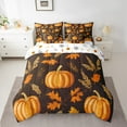 thumbnail image 2 of Manfei Autumn Harvest Bedding Sets Twin Size,Thanksgiving Day Comforter Sets with Sheets,Fall Pumpkin Bed in a Bag Twin size,Breathable Botanical Room Decor,Reversible,7-Piece, 2 of 6