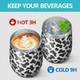 thumbnail image 4 of 12oz Stainless Steel Insulated Wine Tumbler with Lid and Straw – Double Wall Vacuum Mug for Hot & Cold Drinks, 304 Steel Interior, Sweat-Free Design, 4 of 5
