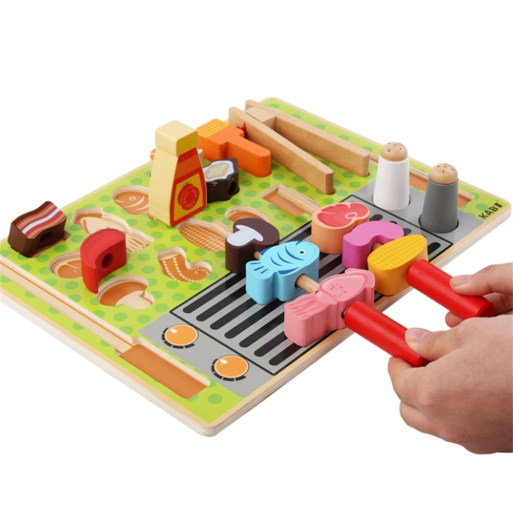 wooden food playset