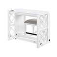 thumbnail image 5 of CoSoTower Desks and Stool Set 3Pc White Finish Rolling Desk with Casters, 2 Charging Ports Home Office Furniture, 5 of 9