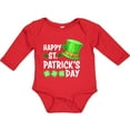 thumbnail image 3 of Inktastic Happy St. Patrick's Day Green Hat and Clovers Boys or Girls Long Sleeve Baby Bodysuit, 3 of 5