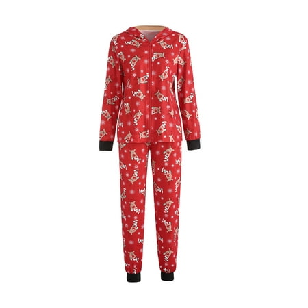 

IZhansean Christmas Family Pajamas Matching Sets Classic Xmas Deer Sleepwear for Mens Womens Kids