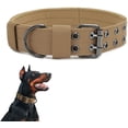thumbnail image 2 of (XL, Marrón) Collar táctico para perros, collar militar ajustable de nailon para perros medianos y grandes para entrenamiento., 2 of 5