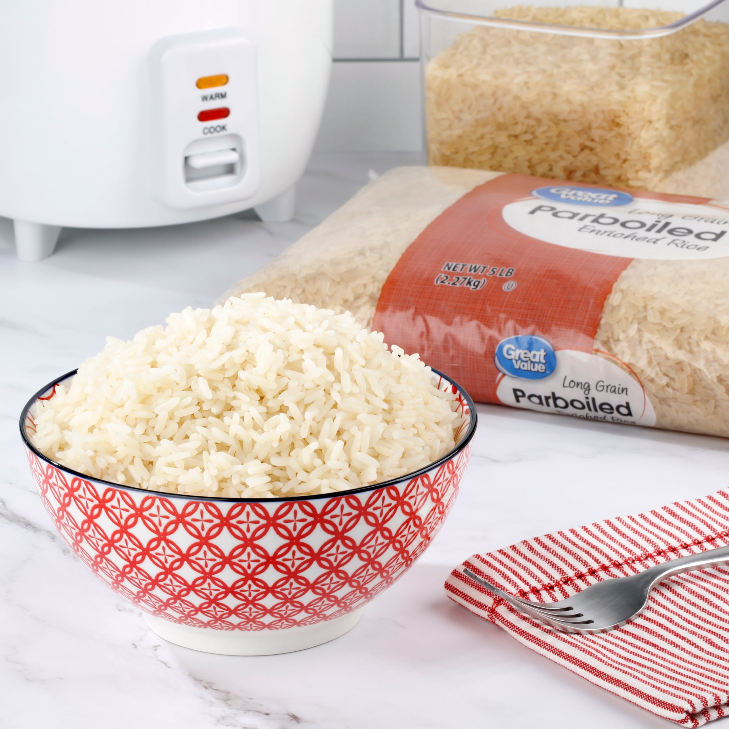 (4 pack) Great Value Enriched Parboiled Long Grain Rice, 80 oz