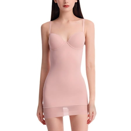 

Women S Tulle Hemline Full Slip Shapewear Stretchy Bodysuit Body Shaper With Built In Bra Cami Dress Corset Bra Top Hi Low Flip