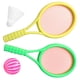 thumbnail image 3 of 1 juego de raqueta de tenis, juguetes para exteriores, accesorios de plástico para hacer ejercicio, accesorios para niños y niñas con 2 pelotas de colores aleatorios., 3 of 6