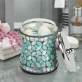 thumbnail image 2 of nu steel Sea Foam Bright-Colored Mosaic Glass/stainless steel Canister Jar with Lid for Cosmetics and Makeup Storage, Bathroom, Countertop, Desk, and Vanity, Mosaic Glass/stainless steel, 2 of 4
