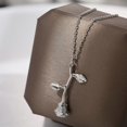 thumbnail image 5 of Collar con colgante de rosa chapado en oro de 14 quilates, de acero inoxidable, para mujeres y niñas., 5 of 5