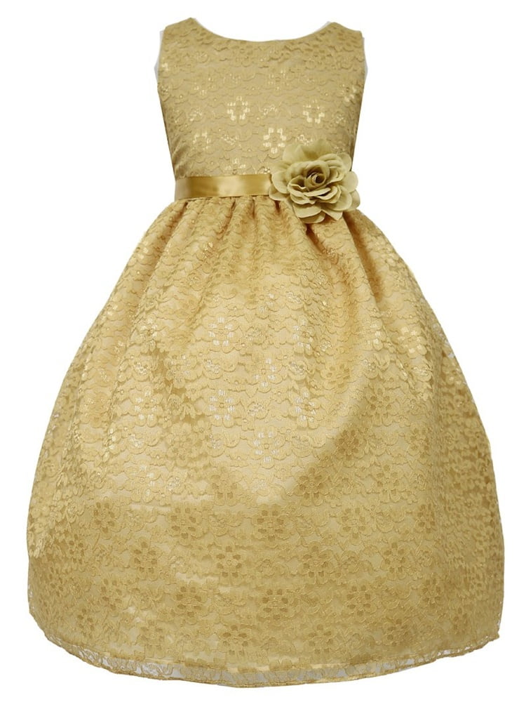 gold little girl dresses
