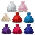 thumbnail image 6 of 3-10T 3D Flower Girl Ruffle Cake Lace Dress for Kids Wedding Bridesmaid Pageant Party Prom Formal Ball Gown Princess Puffy Tulle Dresses, 6 of 6