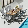 thumbnail image 3 of Arlopu Outdoor 6 Piece Dining Chairs for All Weather, Patio Stackable Chairs Set for Garden Deck, Gray, 3 of 10