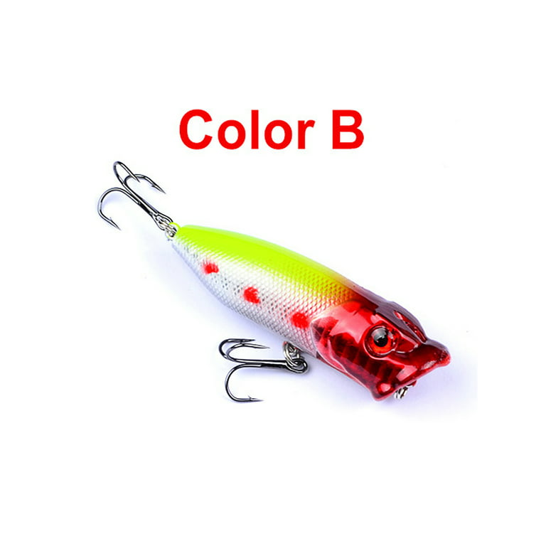 10PCS Topwater Popper Fishing Baits And Lures Freshwater Bass Bait Minnow  Crankbaits With Hooks Tackle 7.3cm 12g 1PCS-B