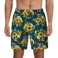 thumbnail image 2 of Goofa Sunflowers Printed Men's Swim Trunks Board Shorts Quick Dry Mens Swimming Trunks with Compression Liner,Breathable Fit Hawaii Beach Shorts-Large, 2 of 9