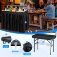 thumbnail image 3 of Folding Ice Table, Party Cooler, Table with Drain, Party Table, Cooler Table, Fishing Cleaning Table, with Detachable Matching Skirt (Black), 3 of 8