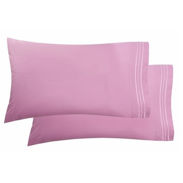 1800 Thread Count Egyptian Quality Super Soft Wrinkle Free 2-Piece Pillowcases- King Size-Light Pink