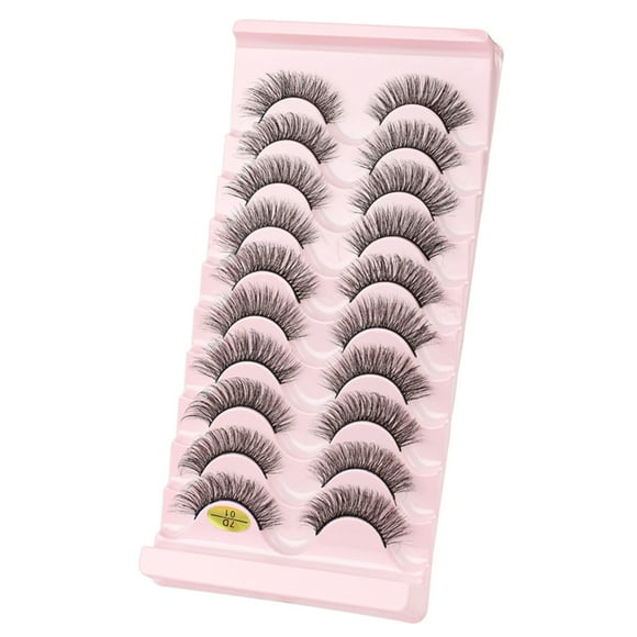 False Eyelashes - Lashes Natural Look Faux Mink Eyelashes 10 Pairs Pack Individual Lashes Handmade Light Volume Eyelash Extensions Look False Lashes, Mother'S Day Gifts Eyelashes, False Eyelashes