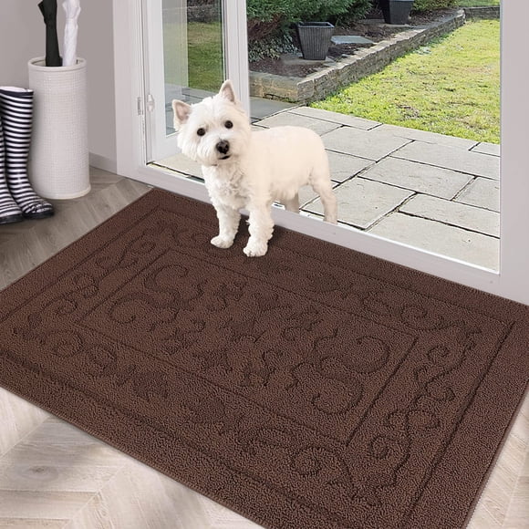 FONEYI Felpudo para puerta de interior, 32 x 48 pulgadas, antideslizante, con respaldo de goma, lavable a máquina, alfombra de entrada de perfil bajo, absorbente, atrapasuciedad, felpudo interior para