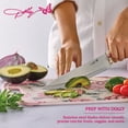 thumbnail image 2 of Dolly Parton 3-Piece Chef Knife Set with Rose Pattern Handles for Kitchen Prep, 2 of 5