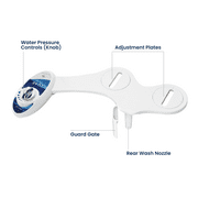 LUXE Bidet NEO 110 - Non-Electric Bidet Attachment, Adjustable Water Pressure, Rear Wash (Blue)
