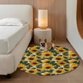 thumbnail image 3 of Sunflower Round Rug 3.3ft Washable Circle Entryway Rugs Non Slip Summer Floral Botanical Watercolor Yellow Green Area Rug Indoor Floor Carpet for Bedroom Kitchen Living Room Home Office Dining Room, 3 of 8